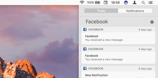 Notifications in Notification Center in macOS on the Apple Mac