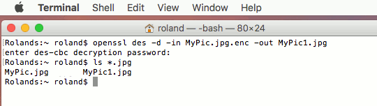 Decrypt a file on the Apple Mac from the command prompt using OpenSSL