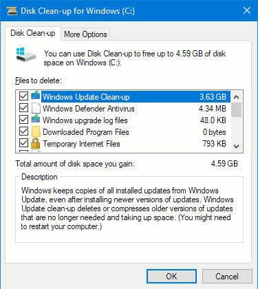 Clean up unnecessary files on Windows PCs with Disk Clean-up