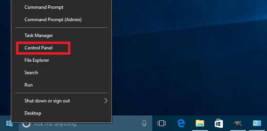 Right click the Start button in Windows 10 to access a menu of commands