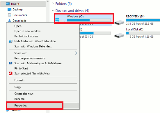 File Explorer in Windows 10