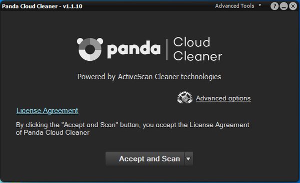 Panda Cloud Cleaner scans the PC for malware and removes it