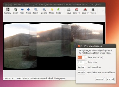 Fotoxx panoramas in Linux