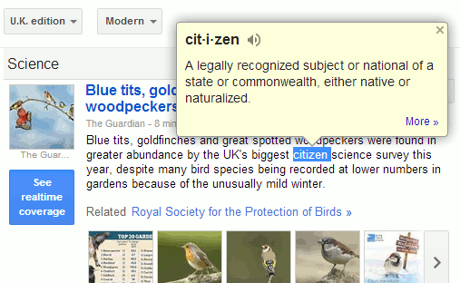 Google Dictionary for Chrome