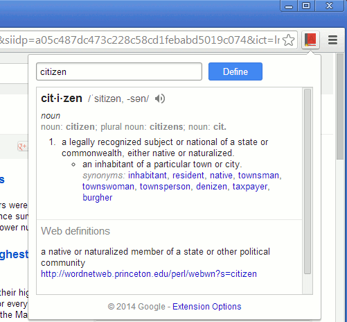 Google Dictionary for Chrome