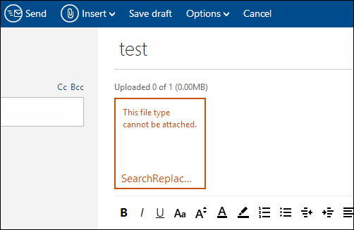 Outlook blocked attachment