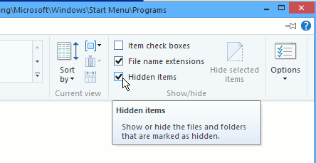 Show hidden files
