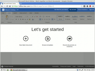 Getting started with the Word web app