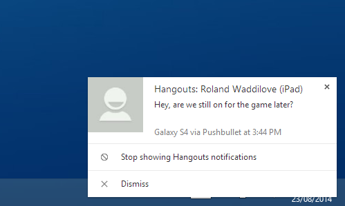 Pushbullet notifications