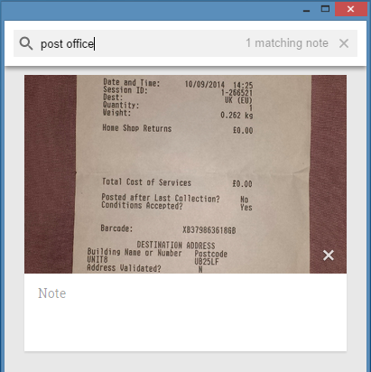 Google Keep image search