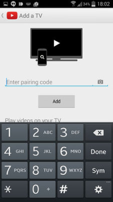 Pair a device with YouTube