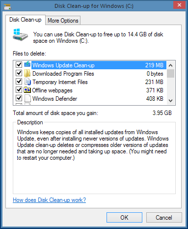 Windows 8 Disk Clean-up