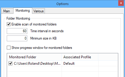 DropIt folder monitoring