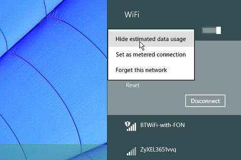 Hide Windows data usage