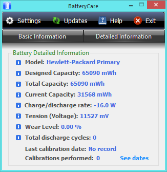 BatteryCare utility for Windows