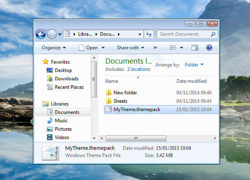 Save a Windows theme