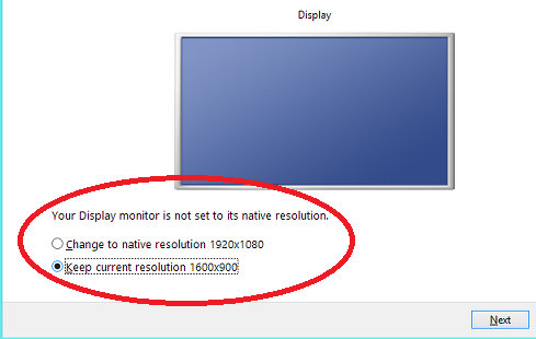 Native monitor resolution