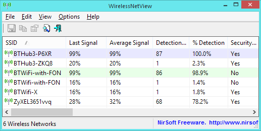 View Wi-Fi networks in range