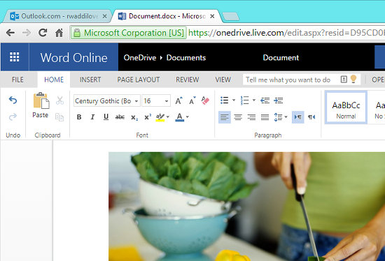 Microsoft Office web app