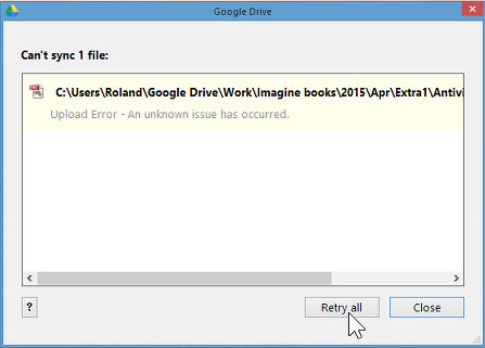 Google Drive sync problems
