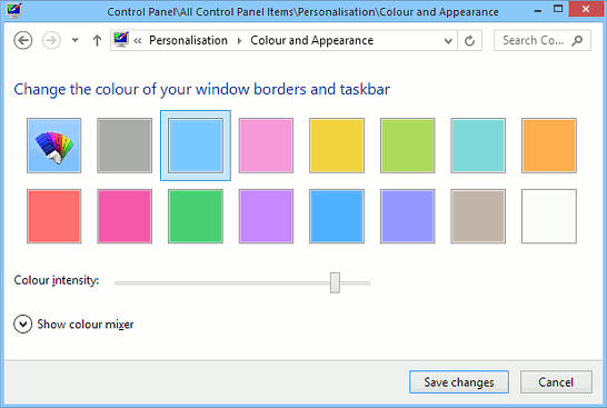 Windows colour scheme