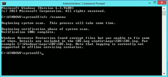Use sfc to check Windows files