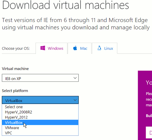 Free Windows virtual machine