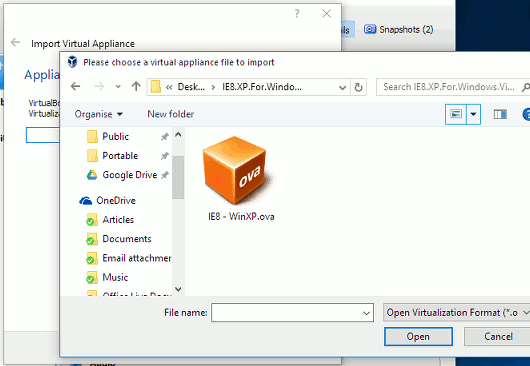 Import into VirtualBox