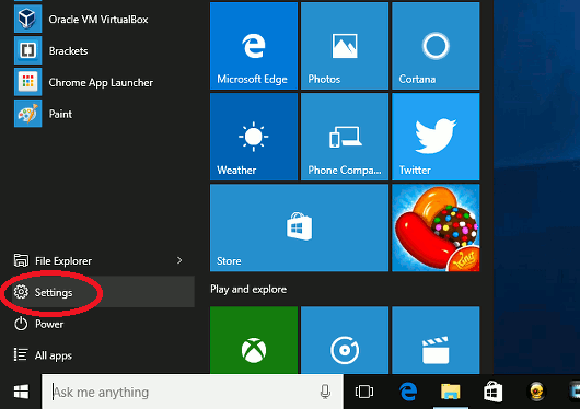Windows 10 Start menui