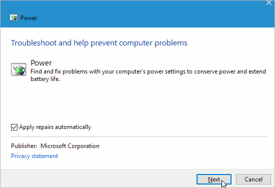 Power troubleshooter