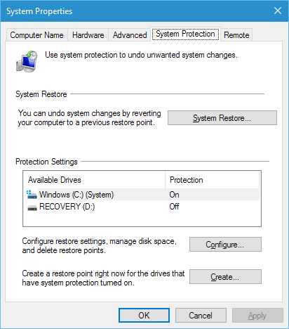 Windows System Restore