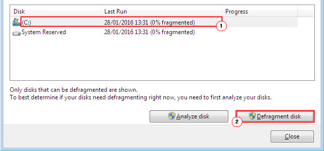 Windows Disk Defragmenter