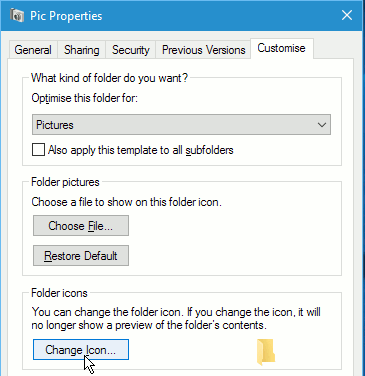 Folder properties in Windows