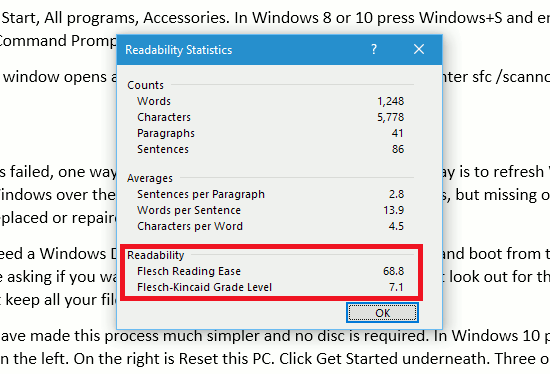 Check Word document for errors