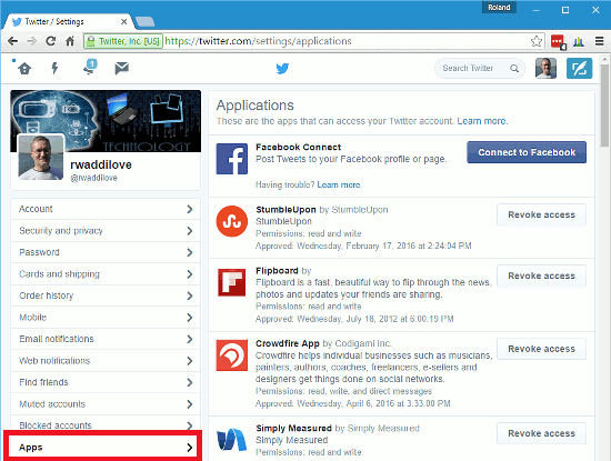 All the apps that can access your Twitter account