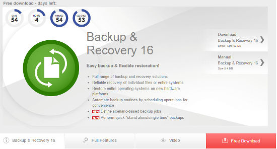Get a free copy of Paragon Backup and Recovery 16