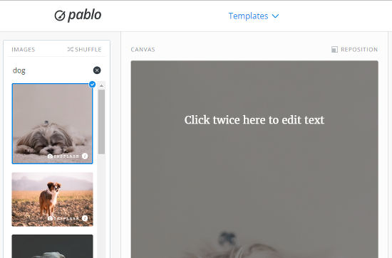 Pablo online image editor for creating shareable images