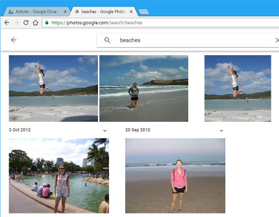 Search for objects, scenes and locations in Google Photos