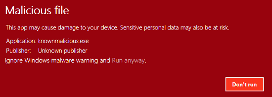 SmartScreen protects Windows from malware