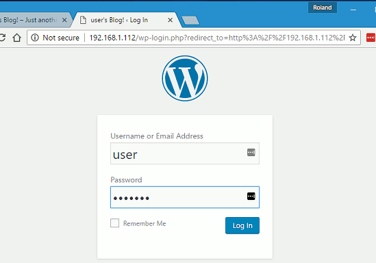 Log in to WordPress