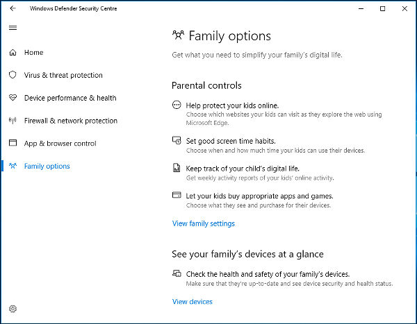 Windows Defender Security Centre in Windows 10 Creator's Update