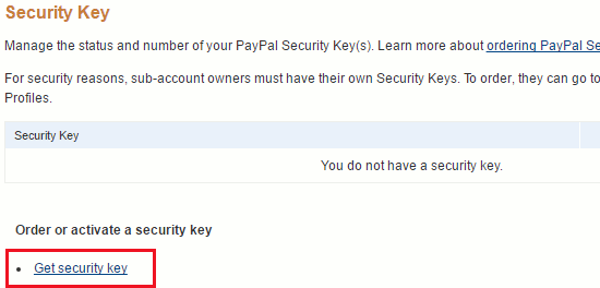 Get a PayPal security key to secure your account