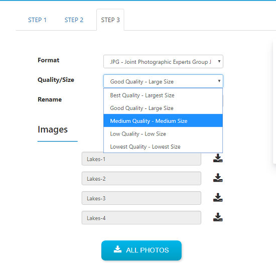 Convert photos to different file formats at BatchPhoto Espresso