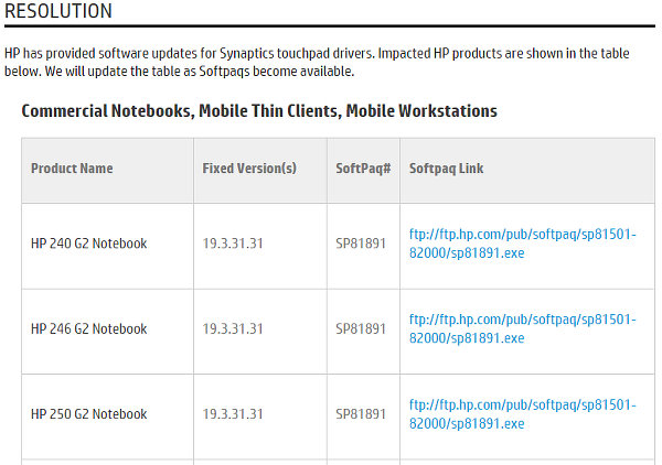 HP Touchpad driver for Windows PCs