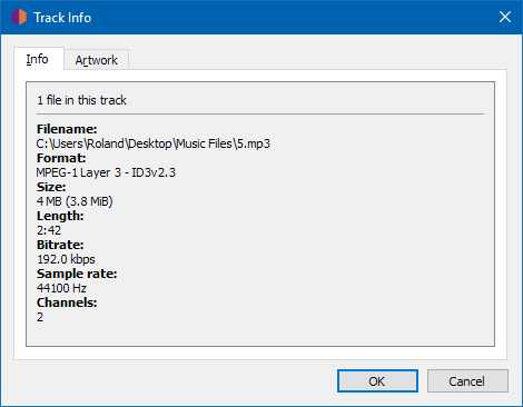 MusicBrainz file info feature