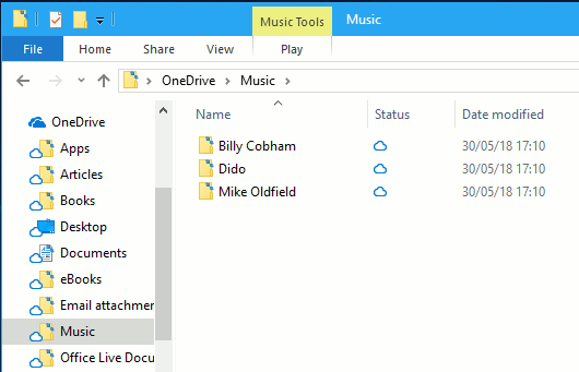 Windows Explorer showing the Music folder